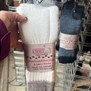 Crème n taupe Outdoor Adventure Alpaca Socks